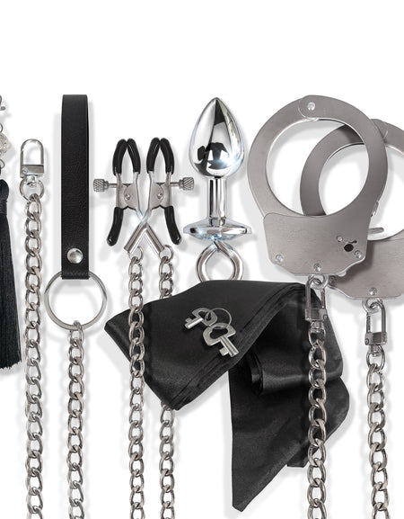 NIXIE Interchangeable 8 Piece Bondage Kit, Silver - THES