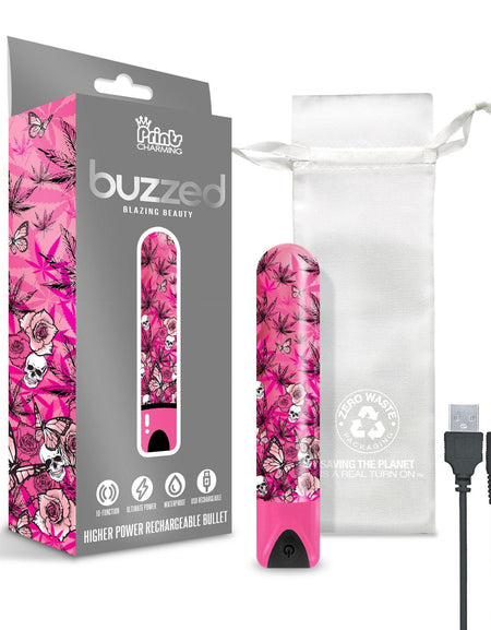 Prints Charming Buzzed Higher Power Rechargeable Bullet, Blazing Beauty w/storage bag - The Happy Ending Shop