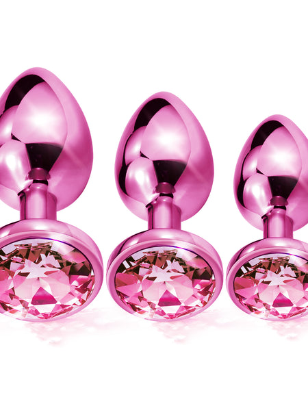 NIXIE Metal Butt Plug Trainer Set, Pink Metallic - THES