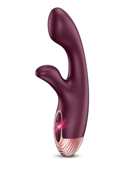Zola Rechargeable Silicone Warming Dual Massager, Burgundy - THES