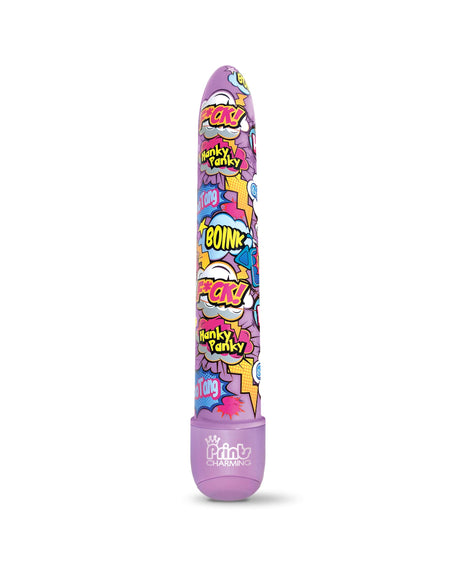 Prints Charming Pop Tease 7" Classic Vibrator, F*ck, Purple w/storage bag - The Happy Ending Shop