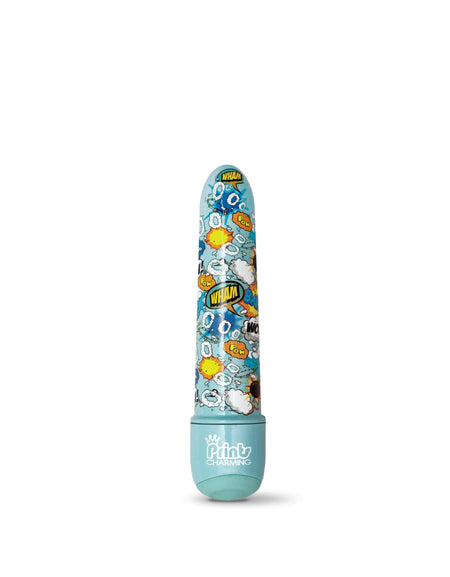 Prints Charming Pop Tease 5" Mini Vibrator, Wham, Blue w/storage bag - The Happy Ending Shop