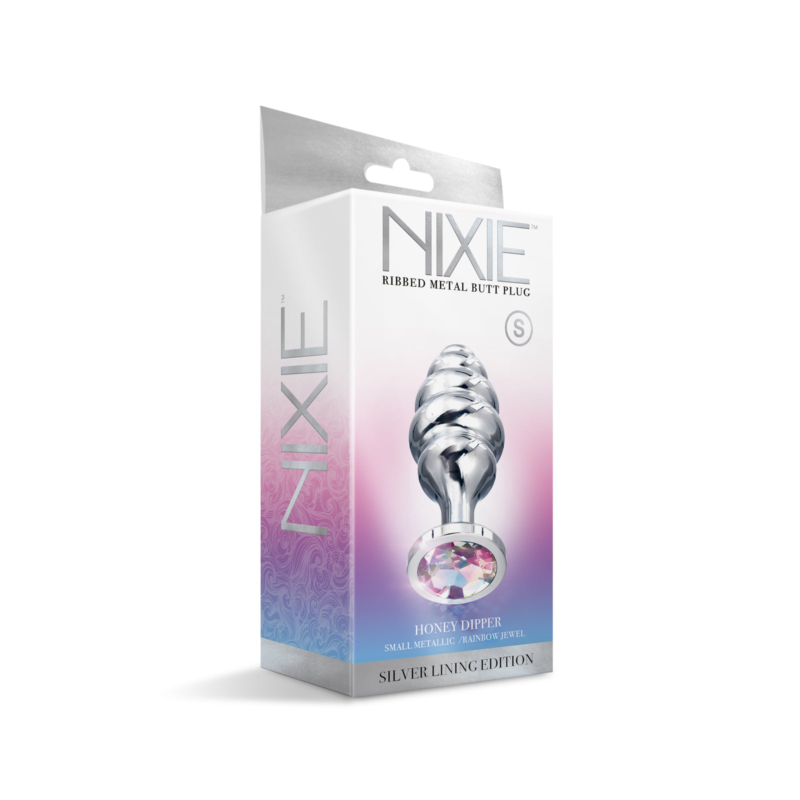 NIXIE Ribbed Metal Butt Plug, Honey Dipper, Small - THES