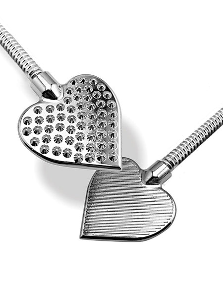 NIXIE Stainless Steel Riding Crop, Flaming Heart - THES