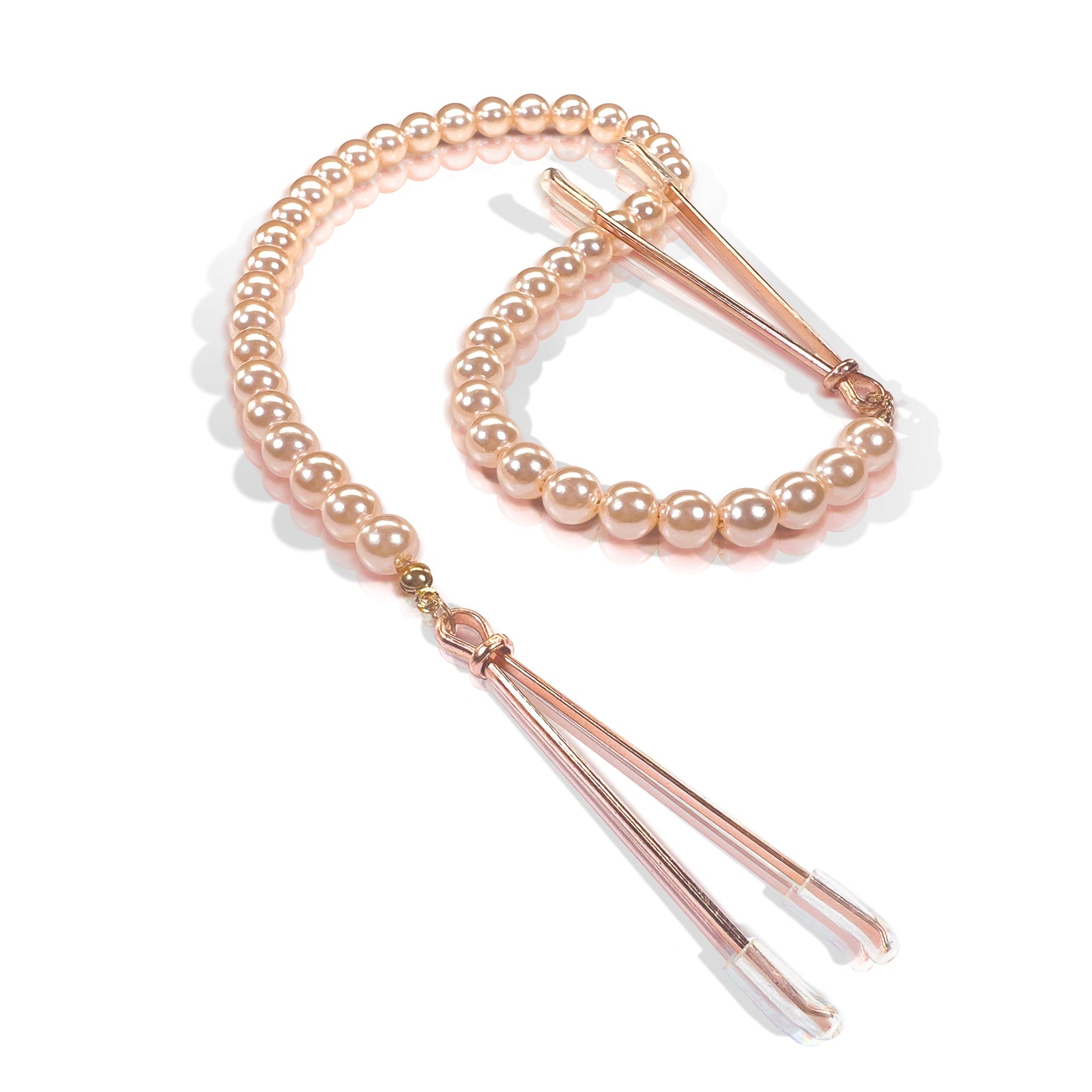 NIXIE Pearl Drop Tweezer Nipple Clamps, Rose Gold - THES