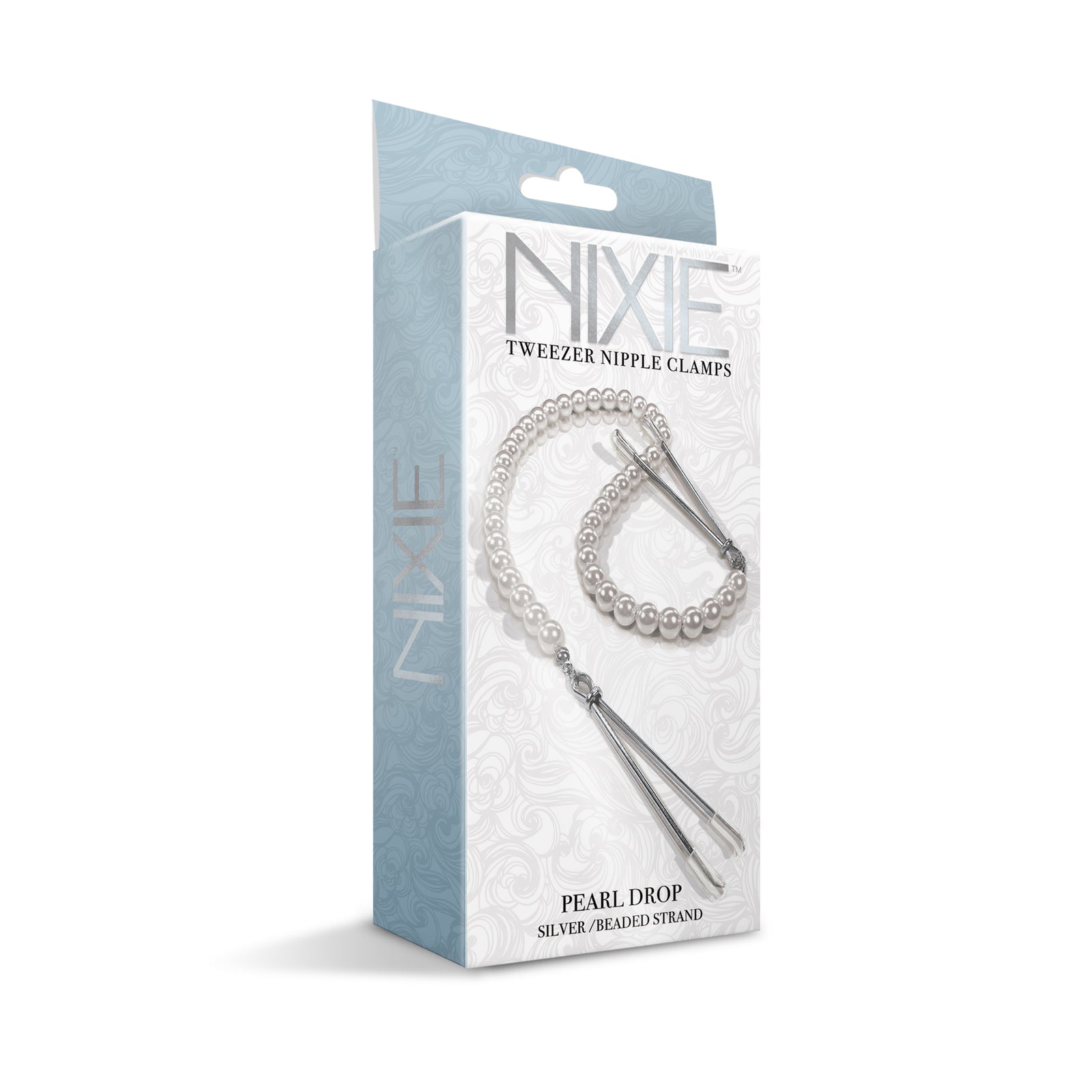 NIXIE Pearl Drop Tweezer Nipple Clamps, White Gold - THES