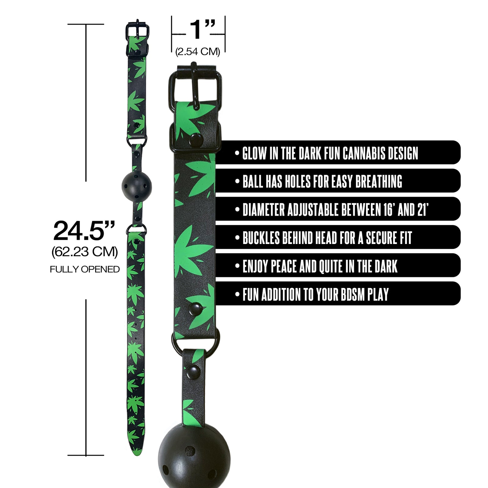 Stoner Vibes, Chronic Collection, Glow In The Dark, Breathable Ball Gag - THES