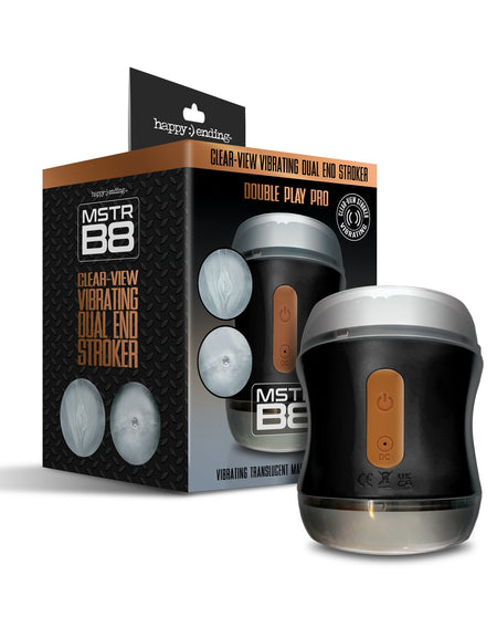 MSTR B8 Clear-View Vibrating Dual End Stroker, Double Play Pro - THES