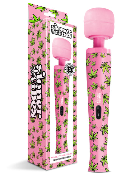 Stoner Vibes Wacky Weed Wand Massager, Pink Kush - THES