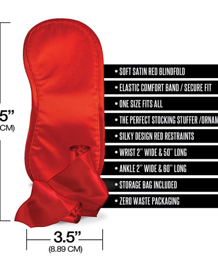 Holiday Vibes Naughty List Gift Add A Li'l Kink, Blindfold, Wrist and Ankle Sashes w/storage bag - The Happy Ending Shop