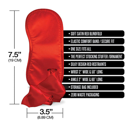 Holiday Vibes Naughty List Gift Add A Li'l Kink, Blindfold, Wrist and Ankle Sashes w/storage bag - The Happy Ending Shop