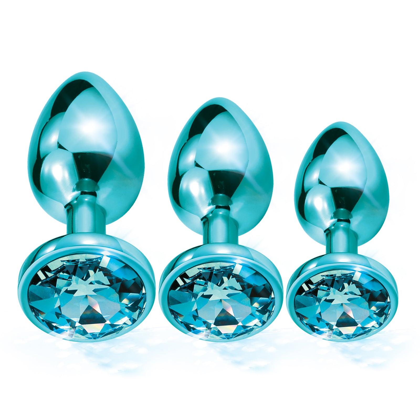 NIXIE Metal Butt Plug Trainer Set, Blue Metallic THES NIXIE Metal Butt Plug Trainer Set, Blue Metallic THES