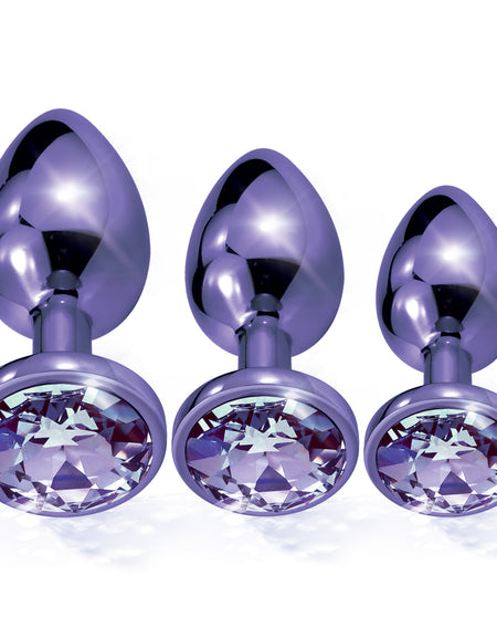 NIXIE Metal Butt Plug Trainer Set,  Purple Metallic - THES