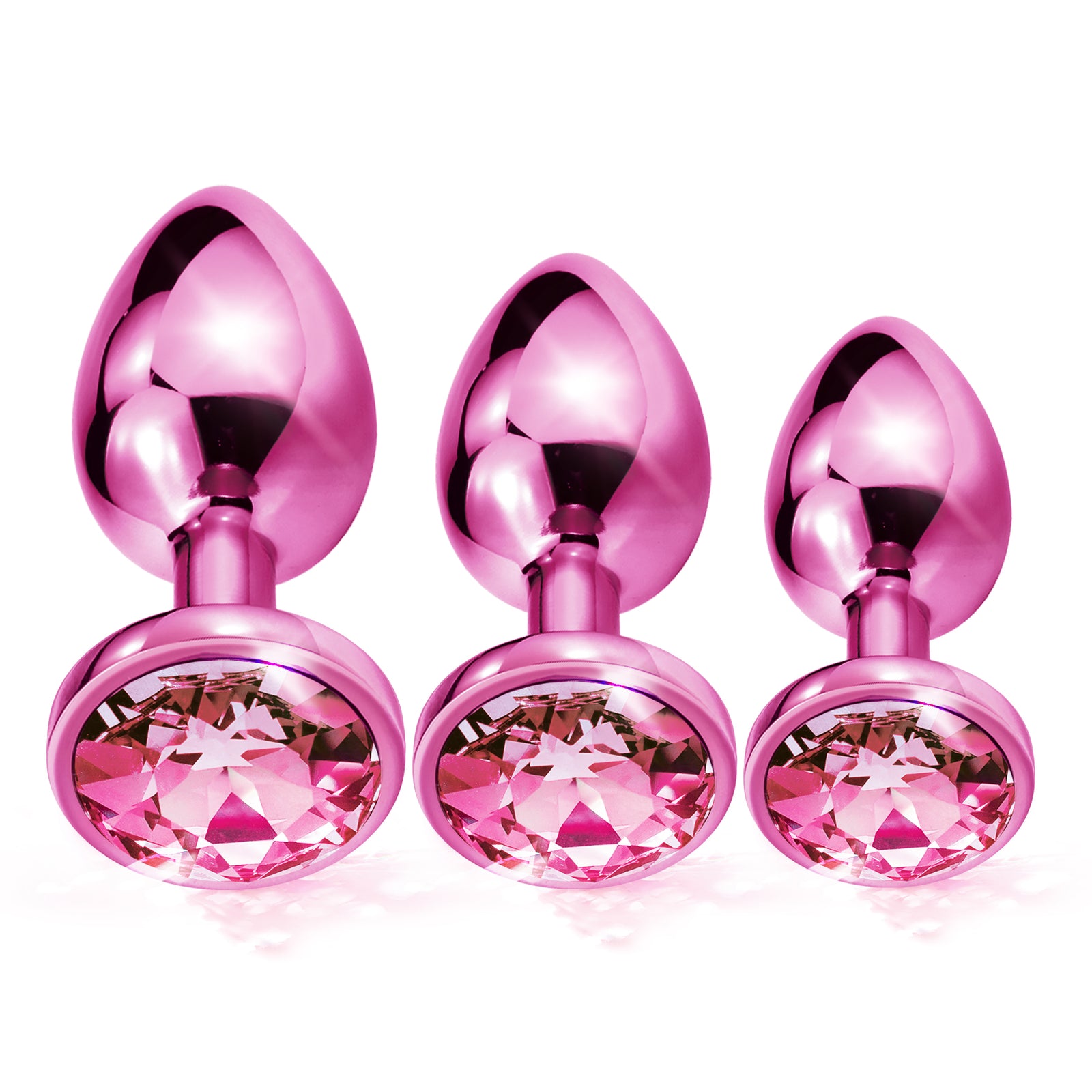 NIXIE Metal Butt Plug Trainer Set, Pink Metallic THES NIXIE Metal Butt Plug Trainer Set, Pink Metallic THES