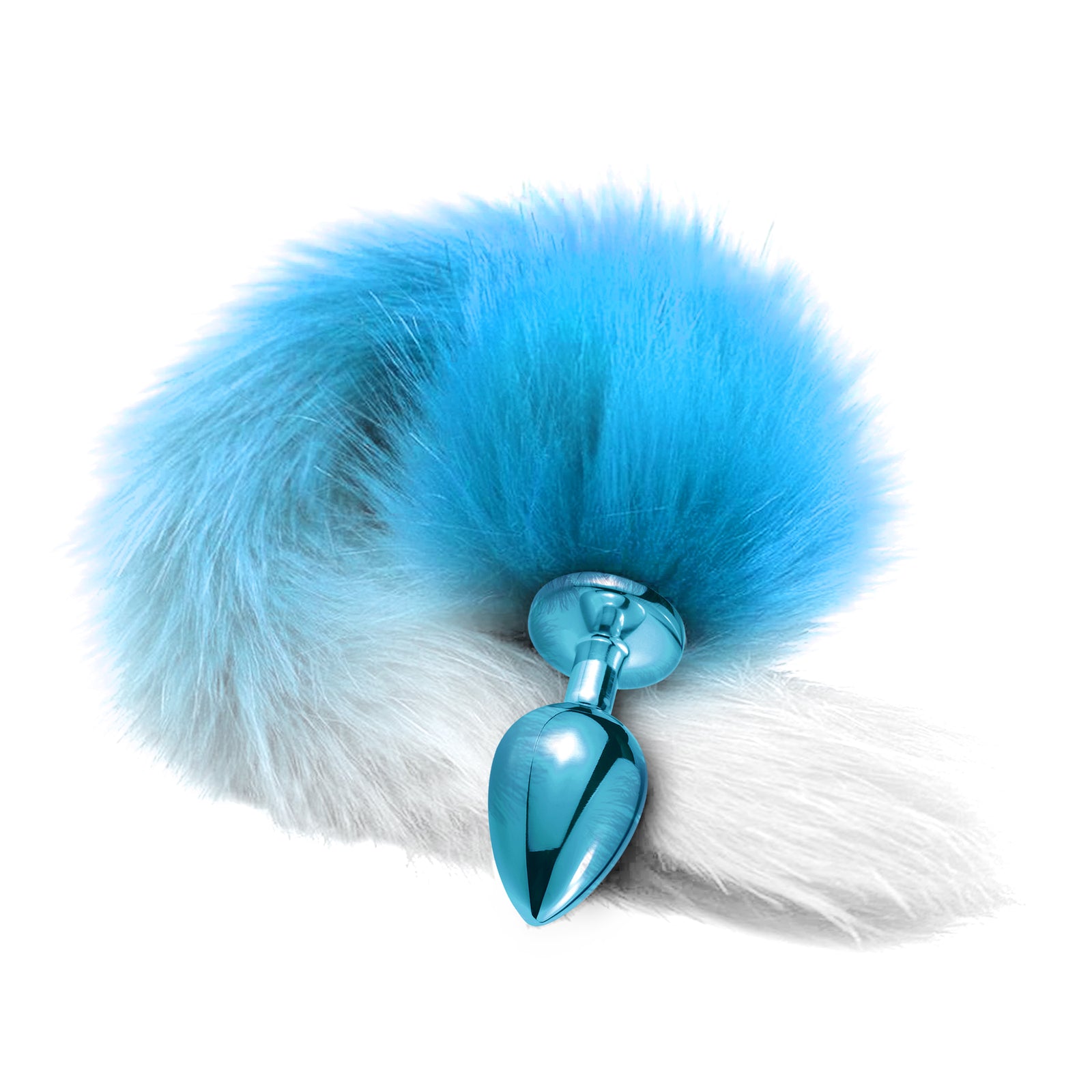 NIXIE Metal Butt Plug with Ombre Tail, Blue - THES