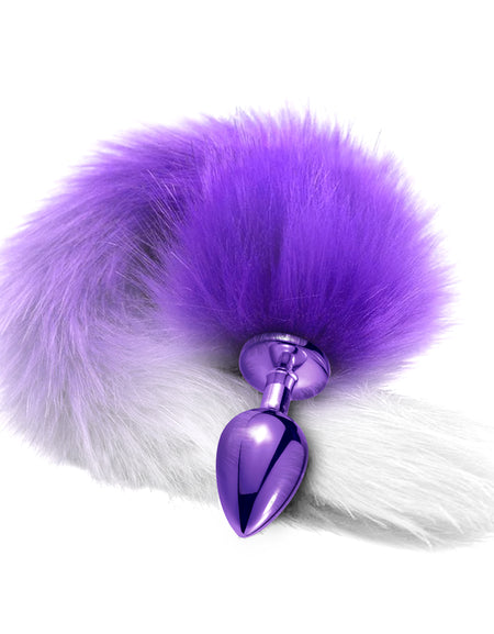 NIXIE Metal Butt Plug with Ombre Tail, Purple - THES