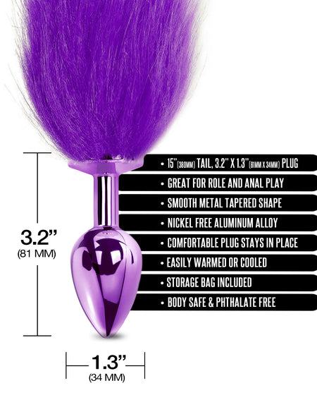 NIXIE Metal Butt Plug with Ombre Tail, Purple - THES