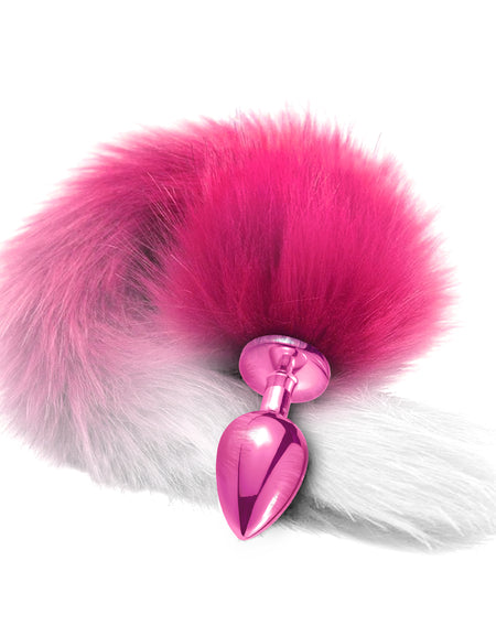 NIXIE Metal Butt Plug with Ombre Tail, Pink - THES