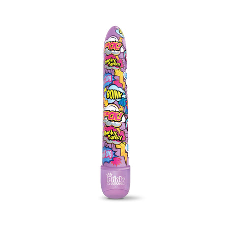 Prints Charming Pop Tease 7" Classic Vibrator, F*ck, Purple w/storage bag - The Happy Ending Shop