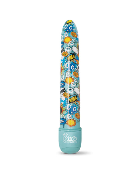 Prints Charming Pop Tease 7" Classic Vibrator, Wham, Blue W/Storage Bag - The Happy Ending Shop