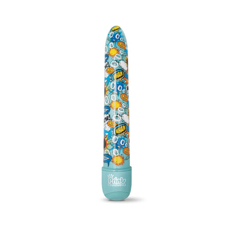Prints Charming Pop Tease 7" Classic Vibrator, Wham, Blue W/Storage Bag - The Happy Ending Shop