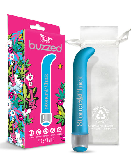 Buzzed 7" G Spot Vibe, Ten Function, Stoner Chick w/storage bag - THES