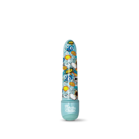 Prints Charming Pop Tease 5" Mini Vibrator, Wham, Blue w/storage bag - The Happy Ending Shop
