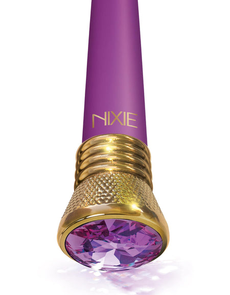 Nixie Jewel Satin Bulb Vibrator, 10 Function, Amethyst w/storage bag - The Happy Ending Shop