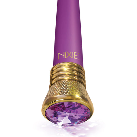 Nixie Jewel Satin Bulb Vibrator, 10 Function, Amethyst w/storage bag - The Happy Ending Shop