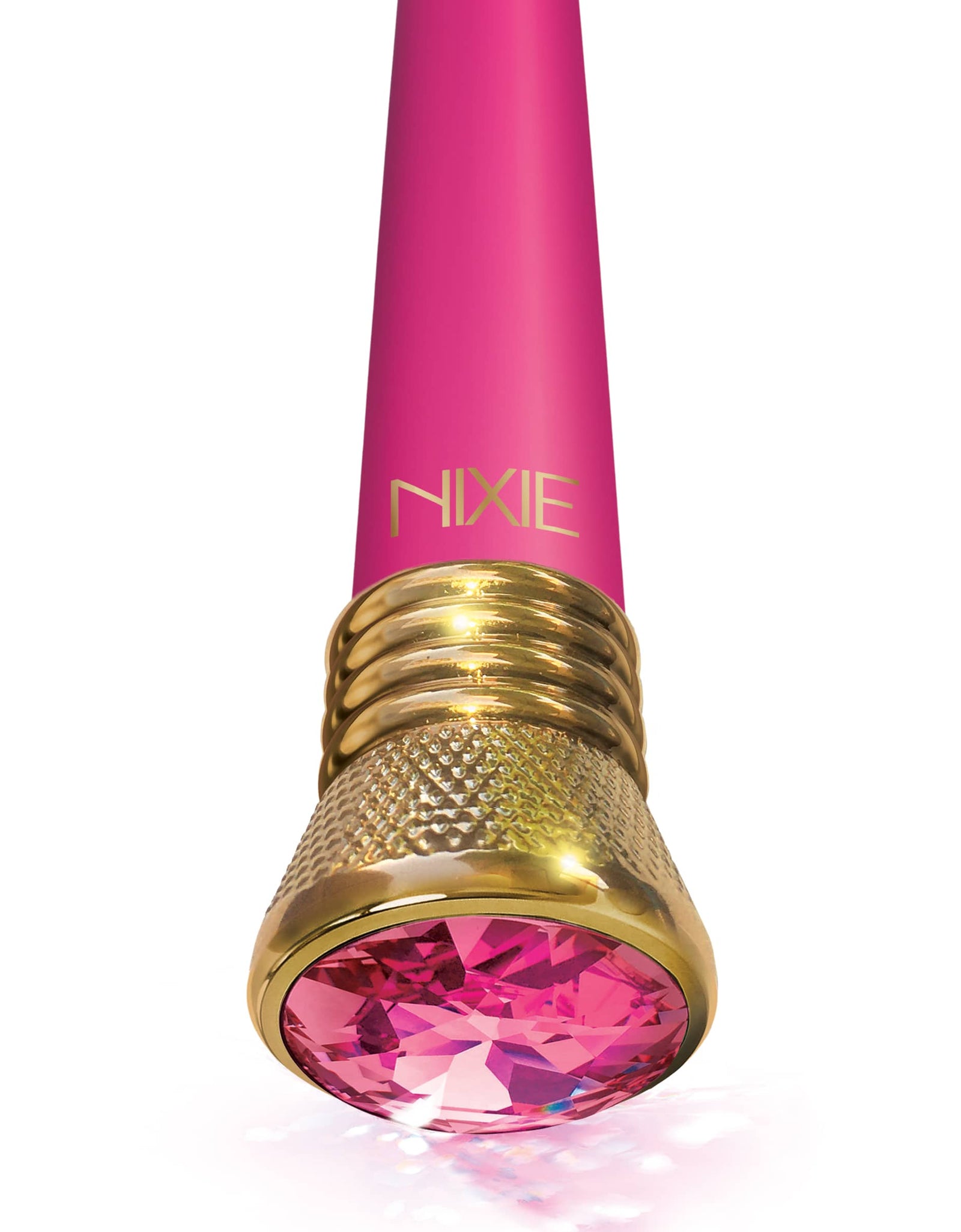 Nixie Jewel Satin G Spot Vibrator, 10 Function, Pink Tourmaline, w/storage bag - The Happy Ending Shop